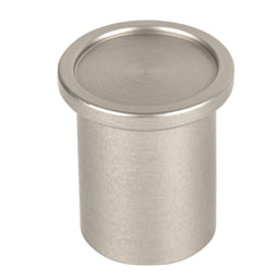 ROUND כפתור גלילי קוטר 25 ממ דמוי נירוסטה מט