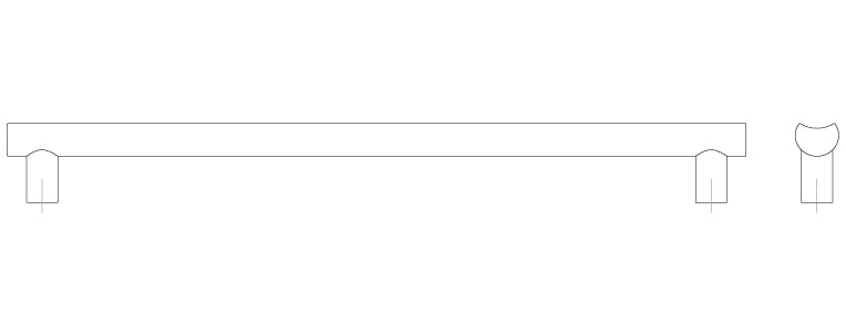 MOON ידית 384 מ"מ ברונזה מוברשת