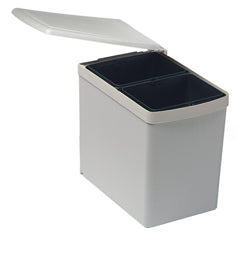 פח אשפה כפול נשלף 15L ג. 333 ממ עומק 353 ממ רוחב 230 ממ חיבור לדופן+דלת לרוחב דלת מי 500 ממ אוף ווא