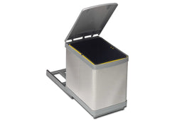 פח אשפה 16 ליטרים עם מסילה תחתית נירוסטה מבריק