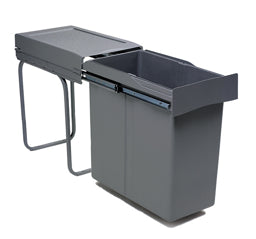 פח אשפה נשלף 40 ליטר גובה 537 ממ עומק 450 ממ רוחב 255 ממ רוחב דלת מ' 300 ממ חיבור לרצפה, גרפיט