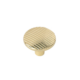 VENUS ידית כפתור עגולה מחורצת זהב מט מוברש