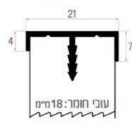פרופיל קנט 10 - 3מ' אלומיניום טבעי