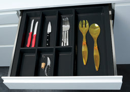 AGO-GLOBE חלוקה לסכום למגירה בעומק 550/500, שולים רחבים לחיתוך, רוחב 560 ממ שחור