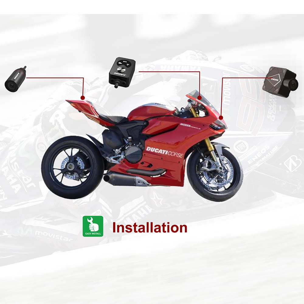 מצלמה דרך כפולה לאופנועים ולרכבי שטח