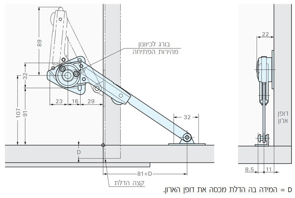 מספרים לדלת עולה/יורד תואם NSD שמאל