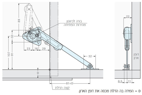 מספרים לדלת עולה/יורד תואם NSD שמאל
