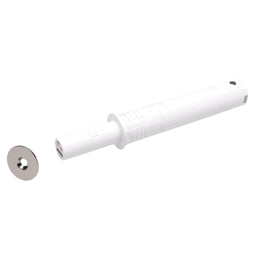פתח-פתח מתכוונן מגנטי KPUSH (נגדית בהברגה) לדלת קלפה עם בוכנה באורך 20 ממ לבן