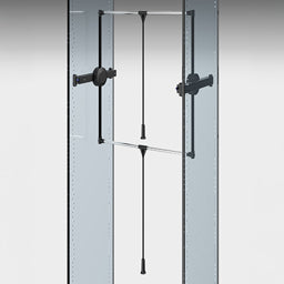 LIFT להורדת קולבים כפול נשלף ומסתובב ˚360, 750-1150ממ,עד 12קג לכל מנגנון, שחור