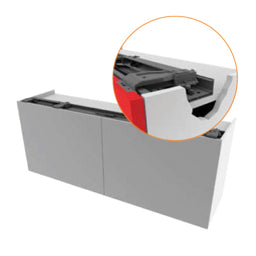 מנגנון SLIDER SMALL דגם 3 עם בולם ל 2 דלתות ארונות תלויים עד גובה 1200 ממ עד 15 קג ברוחב 1800 ממ