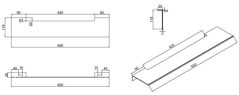 מדף למראה מדגם MRF/MR