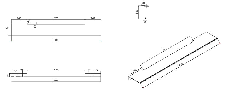 מדף למראה מדגם MRF/MR