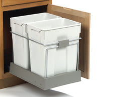 פח אשפה 2X30L אוטומטי גבוה לדלת רוחב 450 ממ אפור