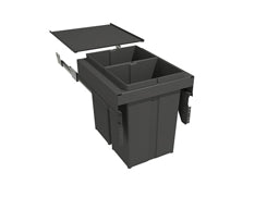 פח נשלף כפול 58 ליטר (29X2) עם מסילה חיבור לדפנות ולחזית גרפיט