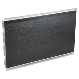 "פנל למטבח עם פס אטימה עליון ותחתון, אורך 4 מ' גובה 150 ממ שחור מוברש"