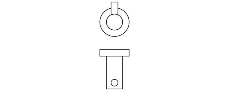 RONDO וו תליה עם פין, עשוי נירוסטה 304, שנהב