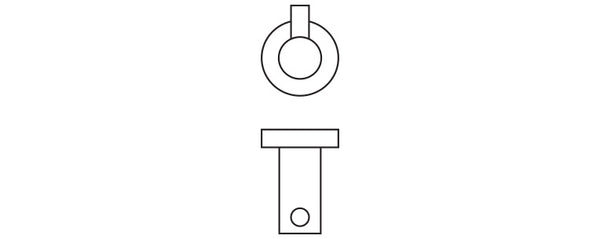 RONDO וו תליה עם פין, עשוי נירוסטה 304, שנהב