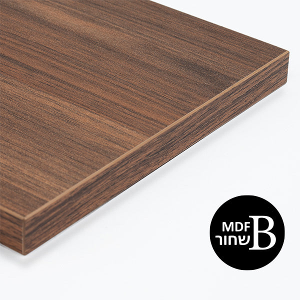 לוח MDF *שחור* מסונכרן עובי 18 ממ (צד 1) 1240X2750 ממ אגוז מוסקט OS