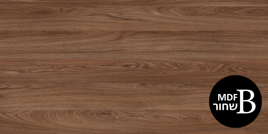 לוח MDF *שחור* מסונכרן עובי 18 ממ (צד 1) 1240X2750 ממ אגוז מוסקט OS