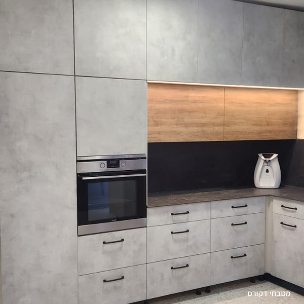 לוח MDF מסונכרן עובי 18 ממ (צד 1) 1240X2750 ממ בטון צמנט טקסטורה OS