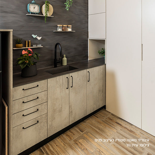 לוח MDF מסונכרן עובי 18 ממ (צד 1) 1240X2750 ממ בטון בהיר טקסטורה OS