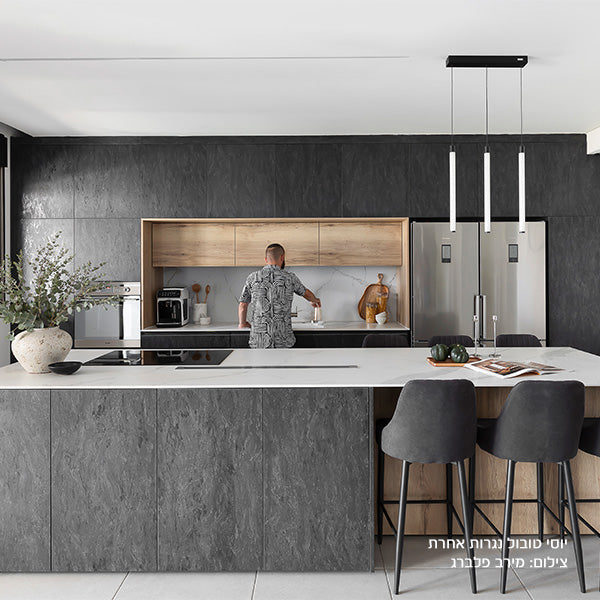 לוח MDF מסונכרן עובי 18 ממ (דו צדדי) 1240X2750 ממ פחם קוורץ DS