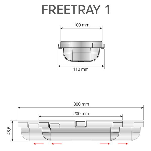 חלוקה לסכום מודולרית FreeTray גרפיט - צר