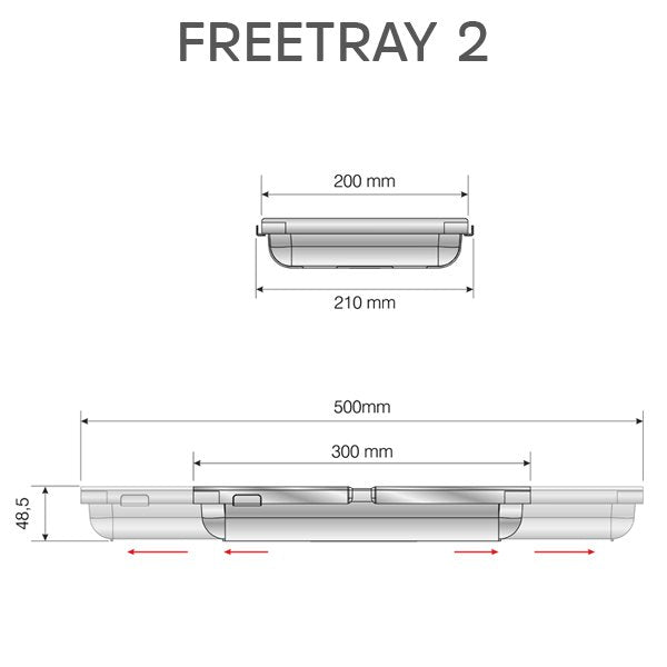 חלוקה לסכום מודולרית FreeTray גרפיט - רחב