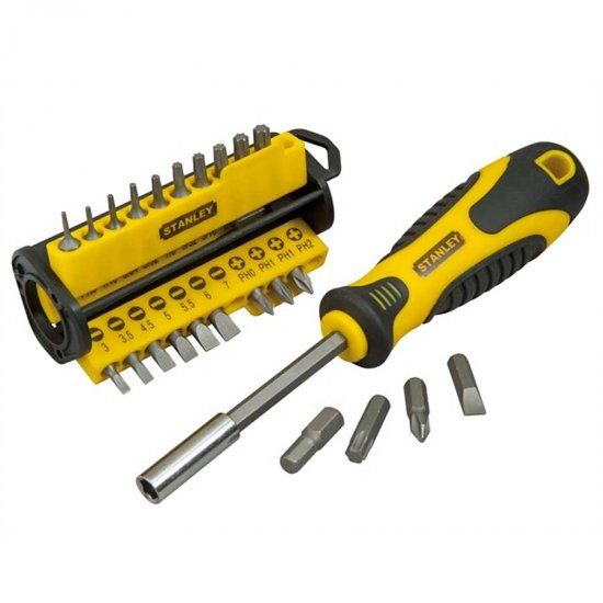 סט מברגון ידני מולטי ביט 35 חלקים STANLEY