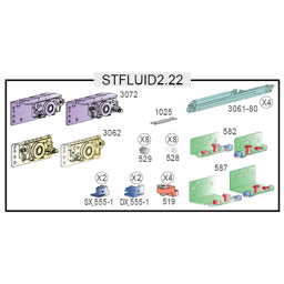 STAR FLUID קיט מנגנון רחף כולל 4 בולמים ל-2 דלתות בעובי עד 22 מ"מ