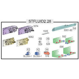 STAR FLUID קיט מנגנון רחף כולל 4 בולמים ל-2 דלתות בעובי עד 28 ממ