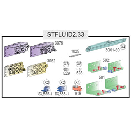 STAR FLUID קיט מנגנון רחף כולל 4 בולמים ל-2 דלתות בעובי עד 33 ממ