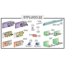 STAR FLUID קיט מנגנון רחף כולל 6 בולמים ל-3 דלתות בעובי עד 22 מ"מ