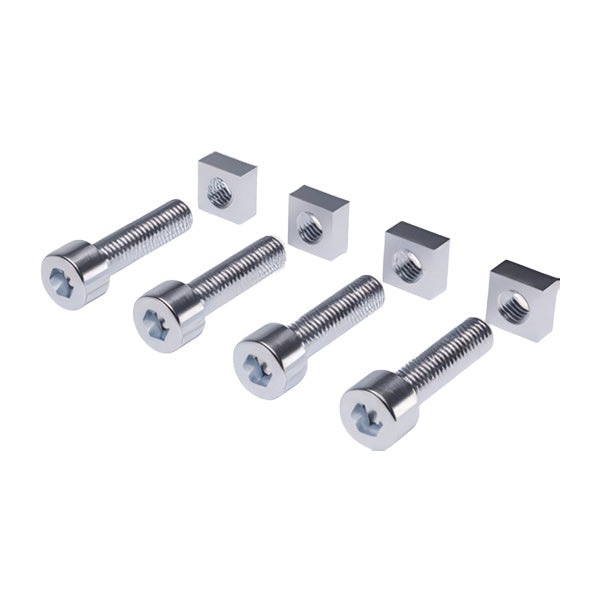 קיט 4 ברגי אלן M5x20 ואומים לחיבור נושאי מדף TRIADEPRO אל פרופילי אלומיניום כרום ניקל