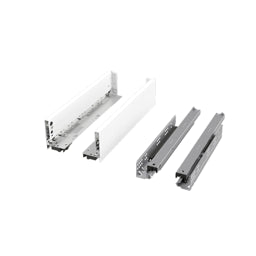 קיט מגירת מתכת S נמוכה VISION SUPREME, חיבור ברגים, 95.5 מ"מ, 40 ק"ג, עומק 400 ממ לבן סלאר