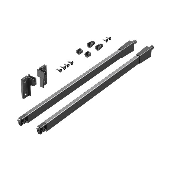 סט מוטות גלריה מלבניים VISION SUPREME חיבור ברגים ודיבל נפתח, עומק 500 ממ אינפיניטי