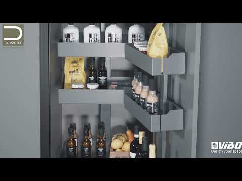 סל מתכת פנימי למזווה SWING-OUT URBAN ליחידה רוחב 600 ממ גרפיט